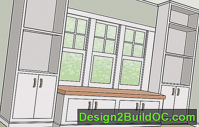 illustration för att bygga ett fönstersätet mellan inbyggda bokhyllor