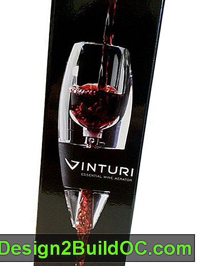 na zunanji strani škatle z vinturi vino, ki prikazuje rdeče vino, ki se prelije skozi aerator