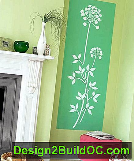 muur geschilderd met groen bloemenpaneel