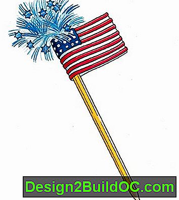 Maak een patriottisch potlood voor de vierde juli.